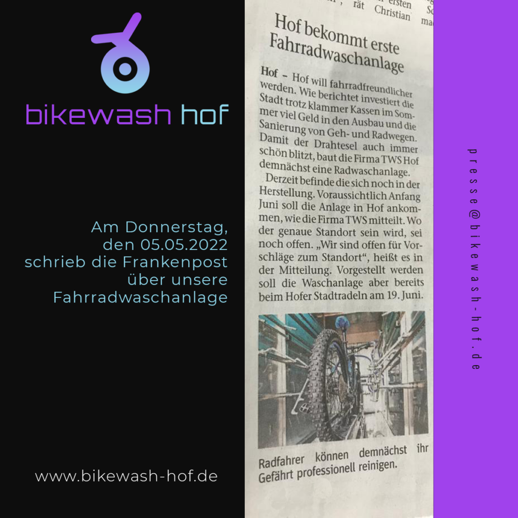 bikewash hof in der Frankenpost